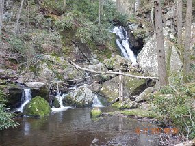 $HickoryRun4-18-2021005$ Fished up to the falls. I was told of the falls but never ventured far enough upstream to see them. That was a mistake. Really a beautiful spot!